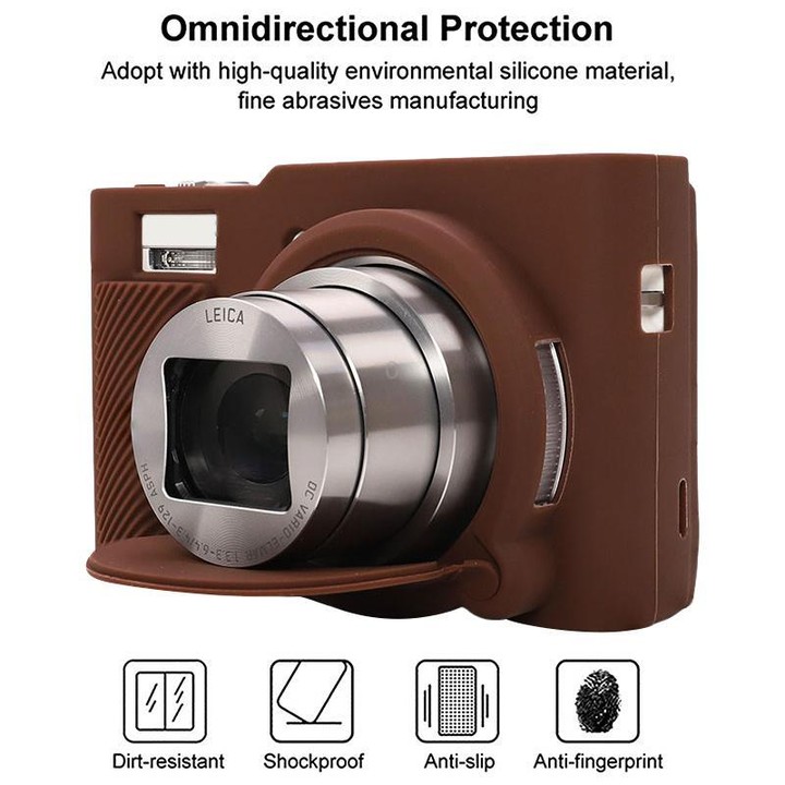 For Panasonic LUMIX ZS99 / TZ99 DC-ZS99GK-S Camera Protective Silicone Cover (Coffee)