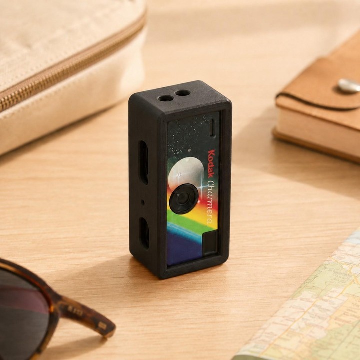 Camera Silicone Frame Protective Case For Kodak Charmera Keychain / Charmera 1987 (Black)
