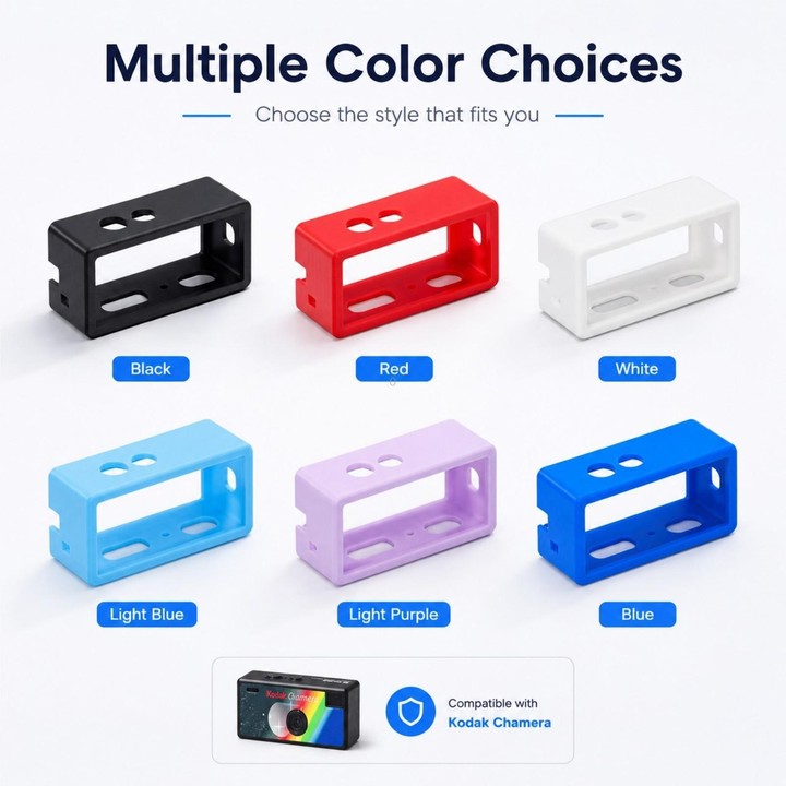 Camera Silicone Frame Protective Case For Kodak Charmera Keychain / Charmera 1987 (Dark Blue)