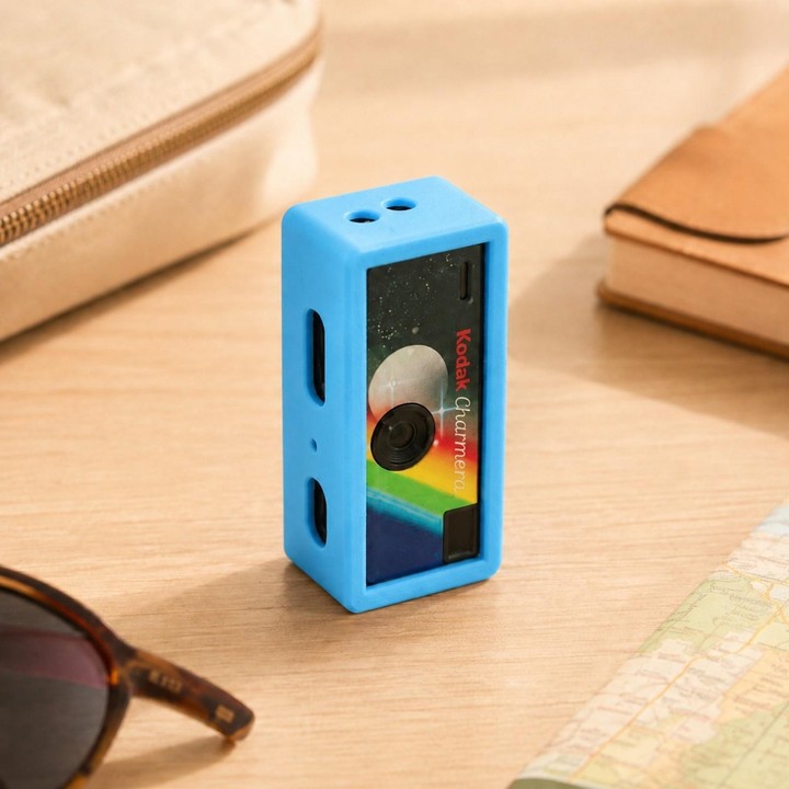 Camera Silicone Frame Protective Case For Kodak Charmera Keychain / Charmera 1987 (Light Blue)