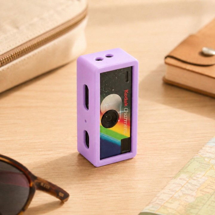Camera Silicone Frame Protective Case For Kodak Charmera Keychain / Charmera 1987 (Purple)