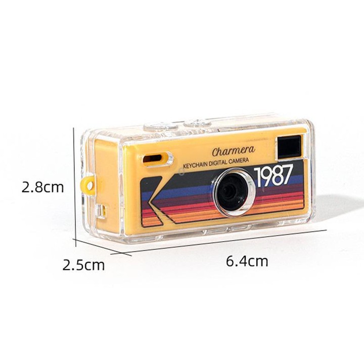 For Kodak Charmera 1987 Clear Crystal Shell Protective Case with Strap (Transparent)