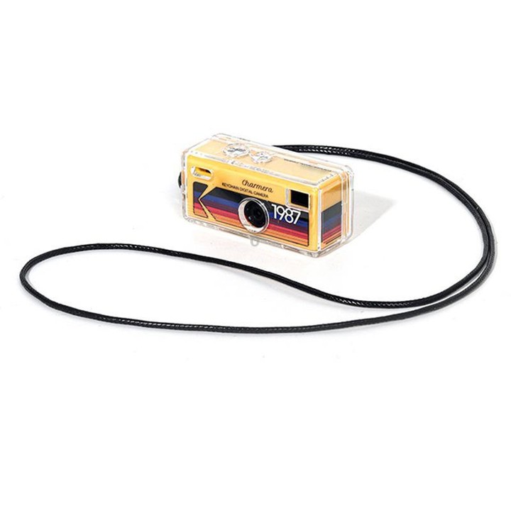 For Kodak Charmera 1987 Clear Crystal Shell Protective Case with Strap (Transparent)