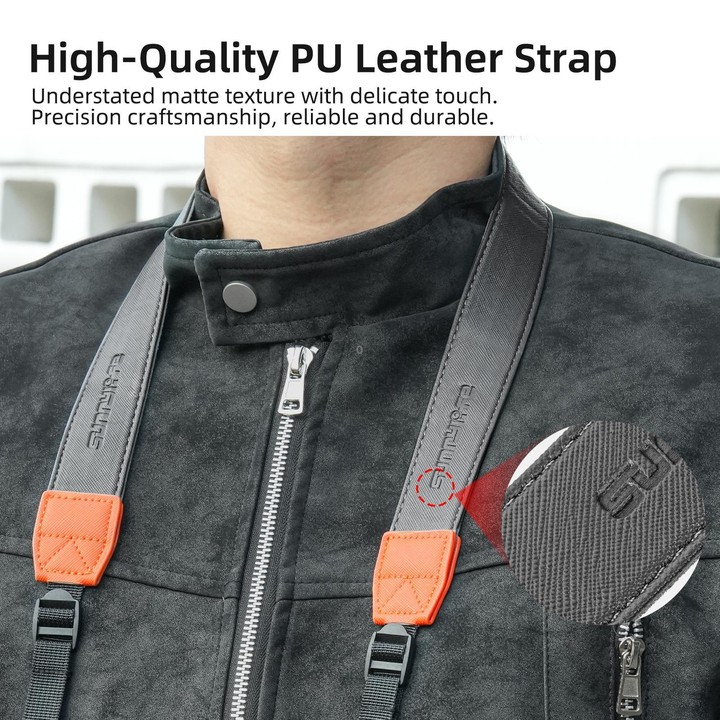 Sunnylife Universal Quick-Release Shoulder Strap Adjustable Shoulder Lanyard 3.2cm-Wide Safe Rope for DSLR Cameras (Black)