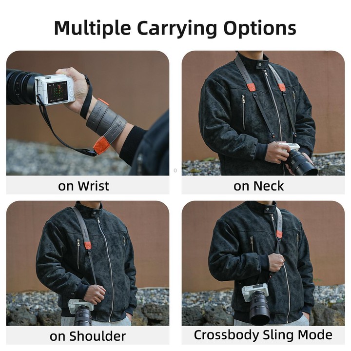 Sunnylife Universal Quick-Release Shoulder Strap Adjustable Shoulder Lanyard 3.2cm-Wide Safe Rope for DSLR Cameras (Black)