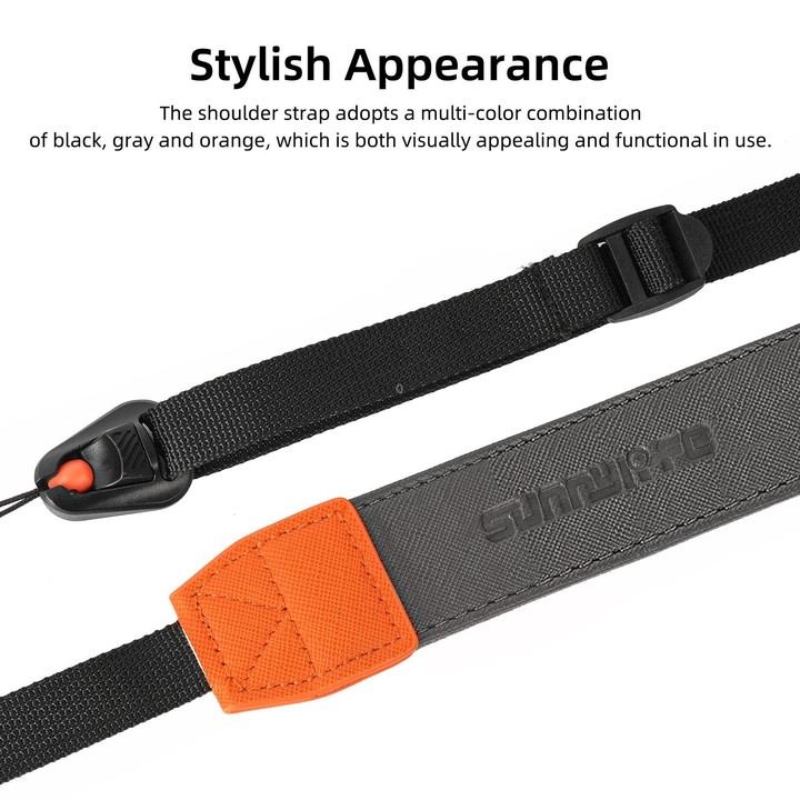 Sunnylife Universal Quick-Release Shoulder Strap Adjustable Shoulder Lanyard 3.2cm-Wide Safe Rope for DSLR Cameras (Black)