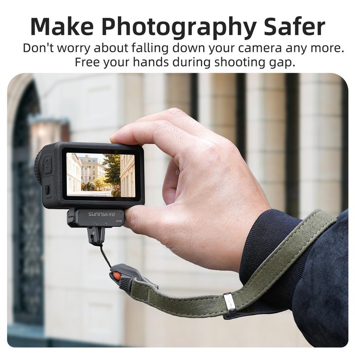 Sunnylife Universal Quick-Release Wrist Strap Adjustable Wrist Lanyard Soft Safe Rope for Action Camera (Orange)