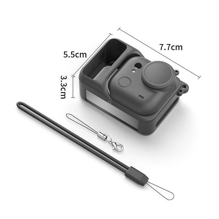 For Insta360 Go Ultra Silicone Protective Cover with Strap (Black)