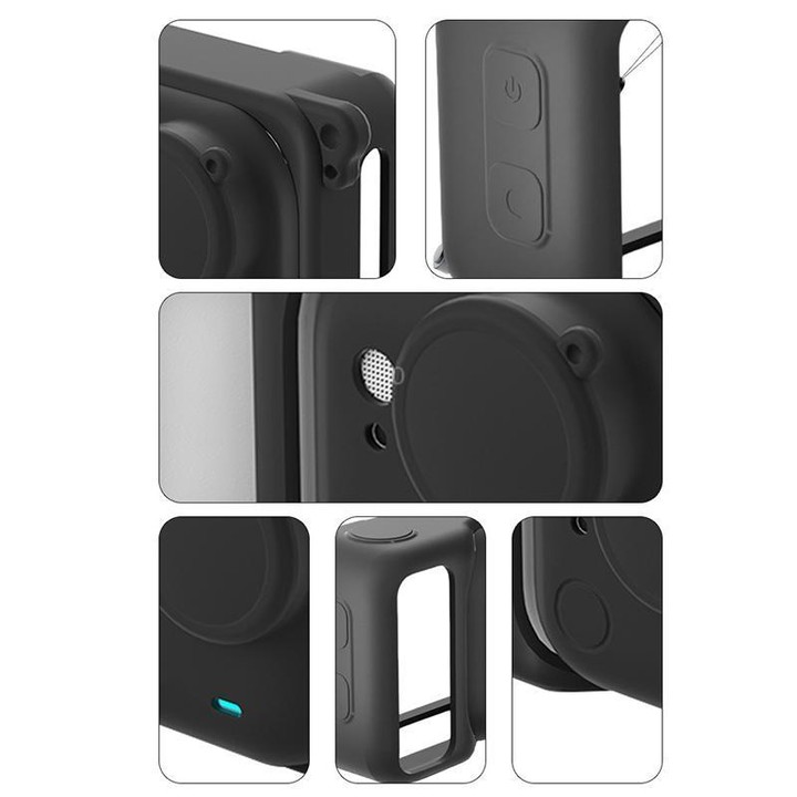 For Insta360 Go Ultra Silicone Protective Cover with Strap (Black)
