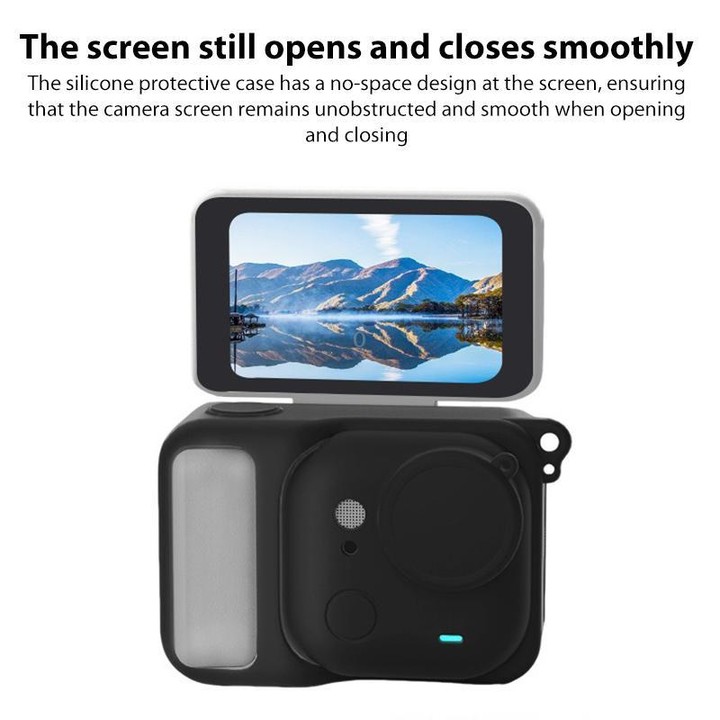 For Insta360 Go Ultra Silicone Protective Cover with Strap (Black)