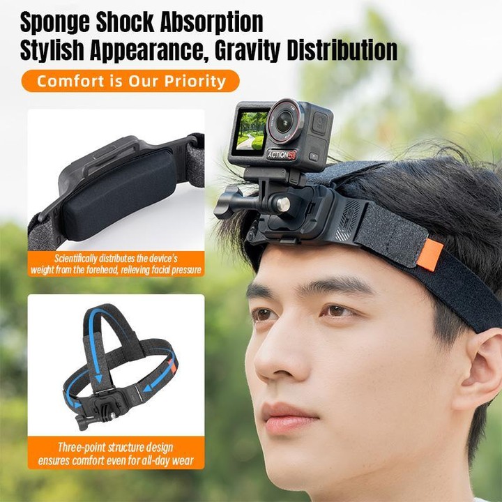 STARTRC Adjustable Head Strap Magnetic Eco-friendly Vlog POV Mount Belt for GoPro, Insta360, DJI Osmo Action and Other Action Ca