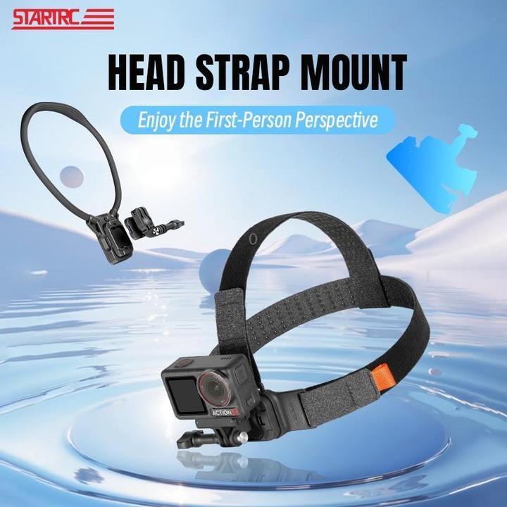 STARTRC Adjustable Head Strap Magnetic Eco-friendly Vlog POV Mount Belt for GoPro, Insta360, DJI Osmo Action and Other Action Ca