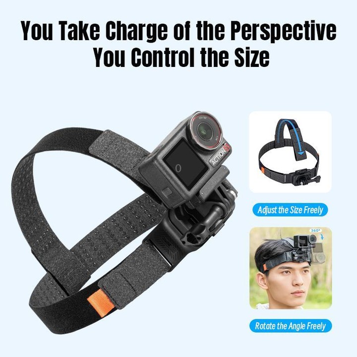 STARTRC Adjustable Head Strap Magnetic Eco-friendly Vlog POV Mount Belt for GoPro, Insta360, DJI Osmo Action and Other Action Ca