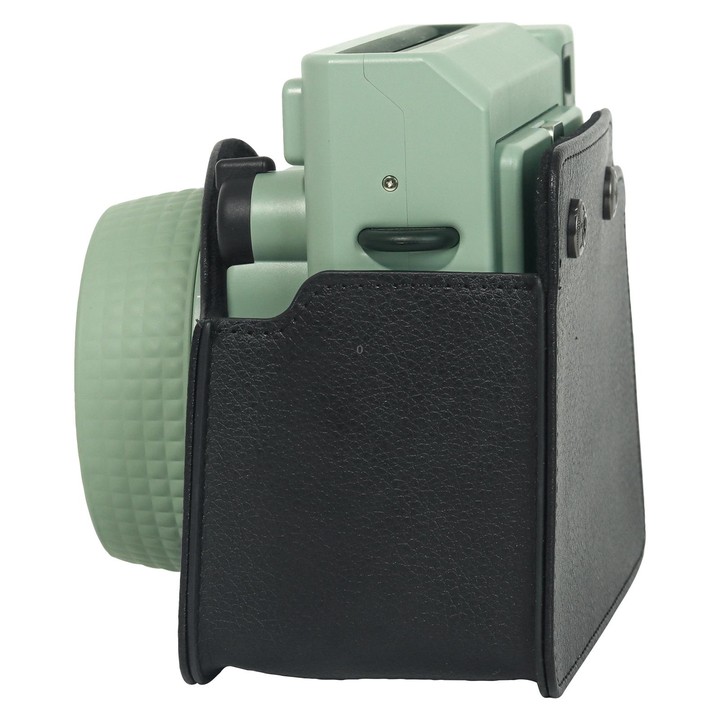 For FUJIFILM Instax WIDE 400 Full Body Leather Case Bag with Strap (Black)