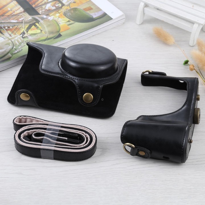 Full Body Camera PU Leather Case Bag with Strap for Samsung Galaxy Camera EK-GC100 / EK-GC110 / EK-GC200(Black)