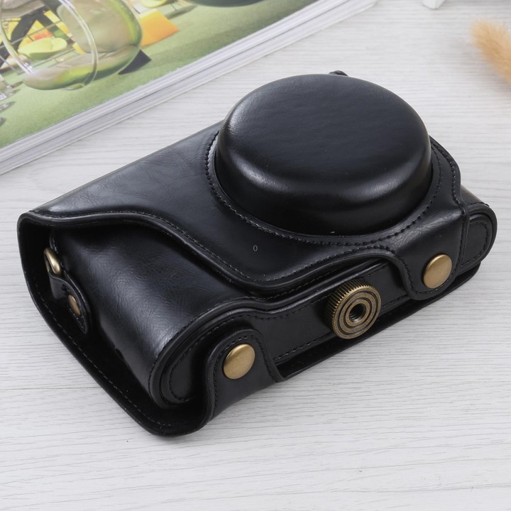 Full Body Camera PU Leather Case Bag with Strap for Samsung Galaxy Camera EK-GC100 / EK-GC110 / EK-GC200(Black)
