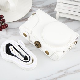 Full Body Camera PU Leather Case Bag with Strap for Samsung Galaxy Camera EK-GC100 / EK-GC110 / EK-GC200 (White)