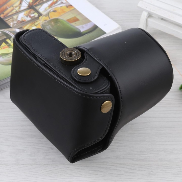 Full Body Camera PU Leather Case Bag with Strap for Olympus E-PL3 / E-PM1 (Black)