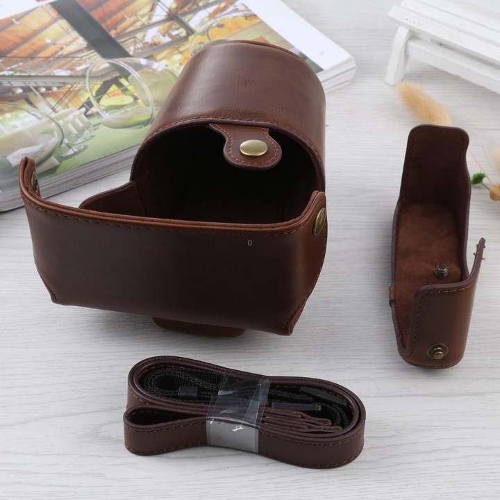 Full Body Camera PU Leather Case Bag with Strap for Olympus E-PL3 / E-PM1 (Coffee)