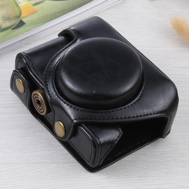 Full Body Camera PU Leather Case Bag for Sony ZV-1(Black)