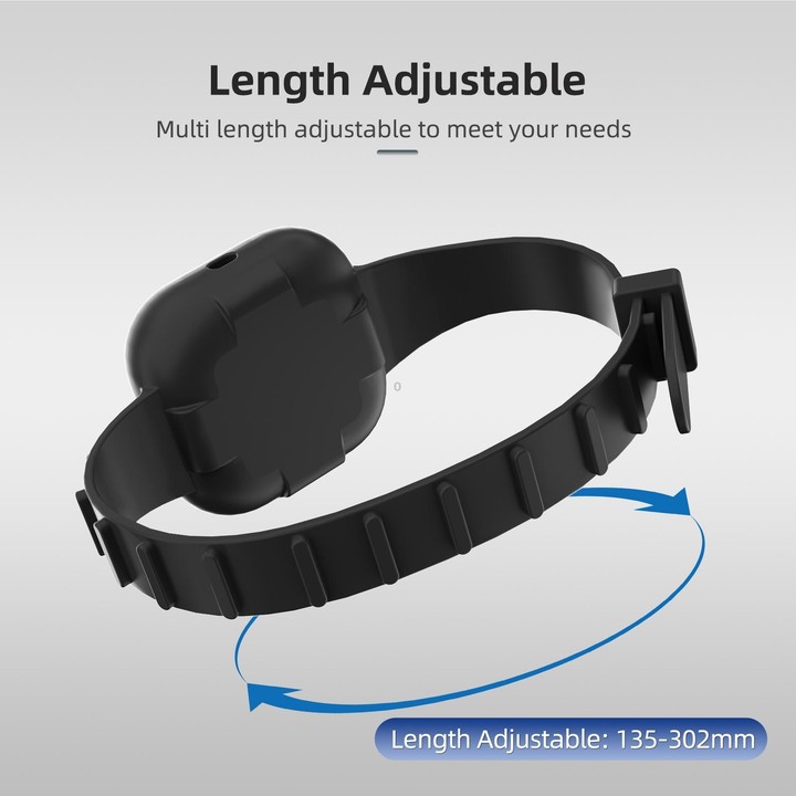 For Insta360 GO Ultra Sunnylife Expansion Band Strap Silicone Protective Cover Wristband Backpack Bicycle Stripe Cat Collar (Bla