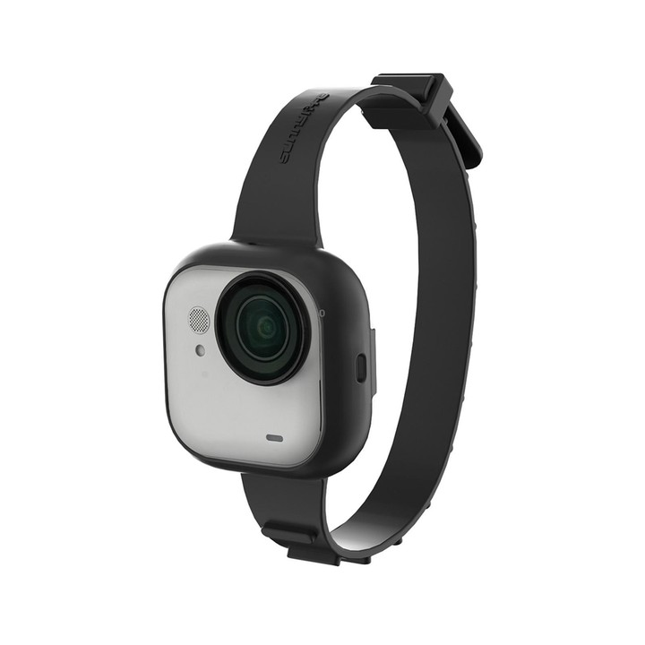 For Insta360 GO Ultra Sunnylife Expansion Band Strap Silicone Protective Cover Wristband Backpack Bicycle Stripe Cat Collar (Bla
