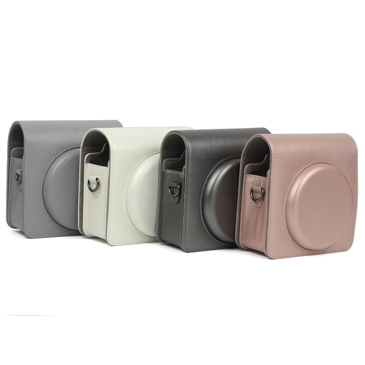 Pearly Lustre PU Leather Case Bag for FUJIFILM Instax SQUARE SQ6 Camera, with Adjustable Shoulder Strap(White)