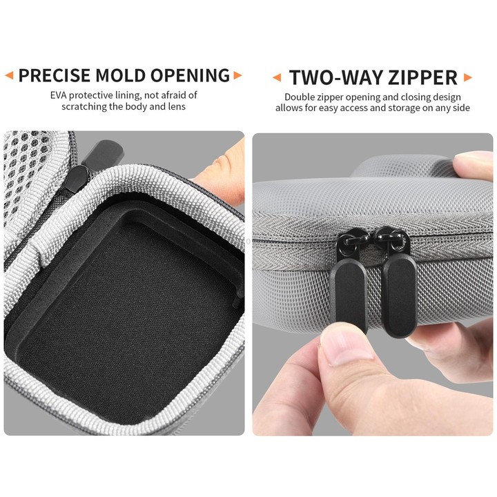 For Insta360 GO Ultra STARTRC Mini Portable Body Diamond Texture PU Storage Bag (Grey)