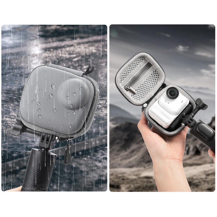 For Insta360 GO Ultra STARTRC Mini Portable Body Diamond Texture PU Storage Bag (Grey)