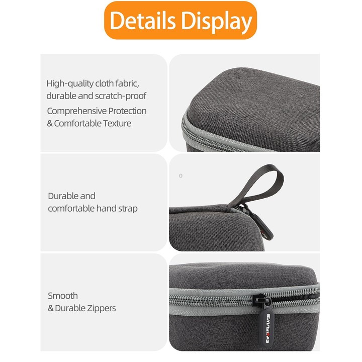 For Insta360 GO Ultra Sunnylife Standard Portable Protective Box Storage Bag (Black)
