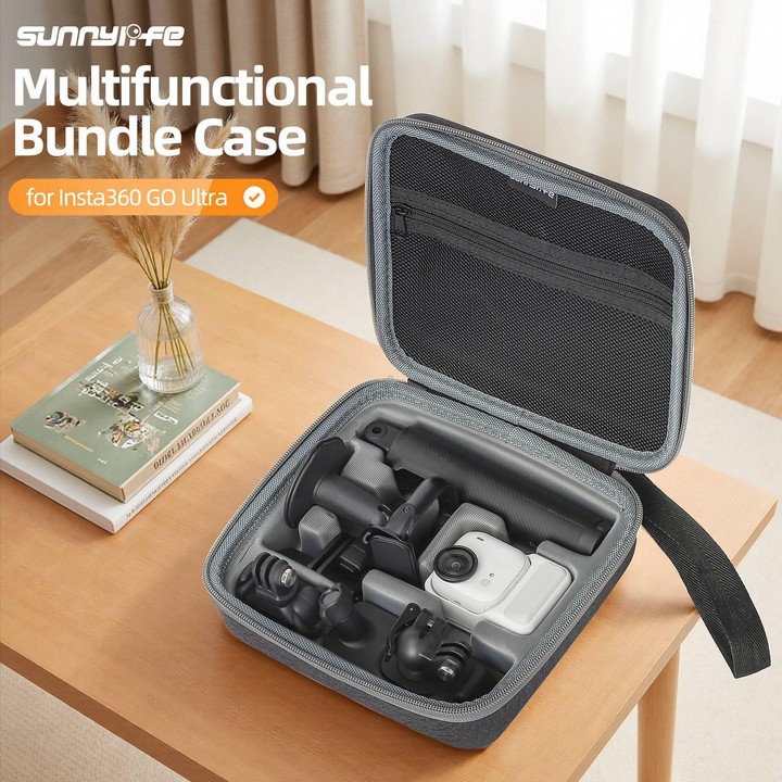 For Insta360 GO Ultra Sunnylife Full Kit Portable Protective Box Storage Bag (Grey)