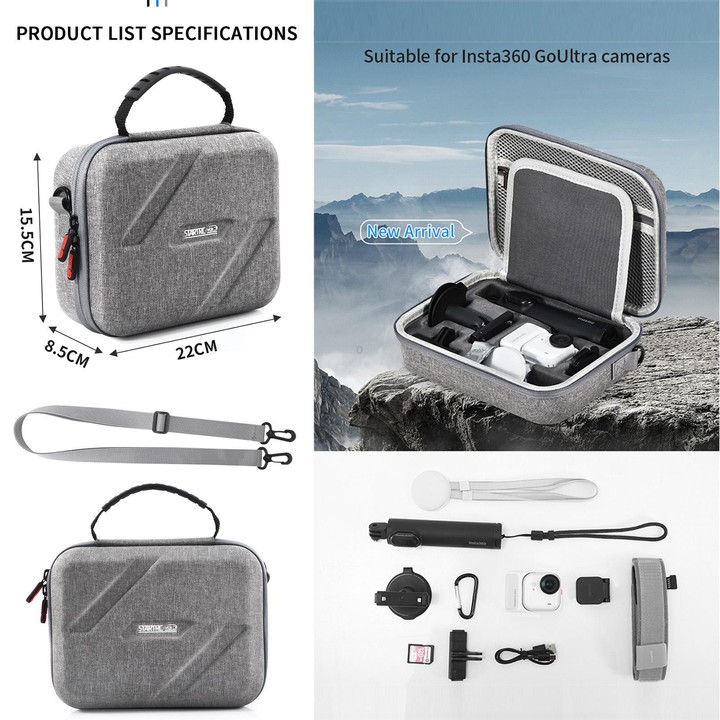 For Insta360 Go Ultra STARTRC Full Kit Portable Handbag Shoulder Nylon Storage Bag (Grey)