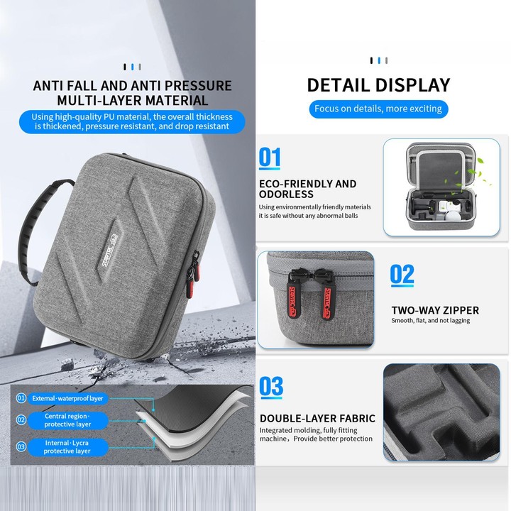 For Insta360 Go Ultra STARTRC Full Kit Portable Handbag Shoulder Nylon Storage Bag (Grey)