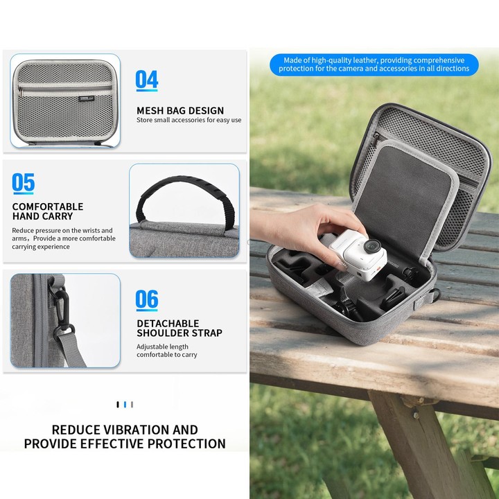 For Insta360 Go Ultra STARTRC Full Kit Portable Handbag Shoulder Nylon Storage Bag (Grey)