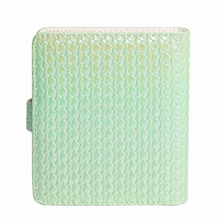 For FUJIFILM instax mini 12 Colorful Woven Leather Case Full Body Camera Bag + Photo Album with Strap (Green)