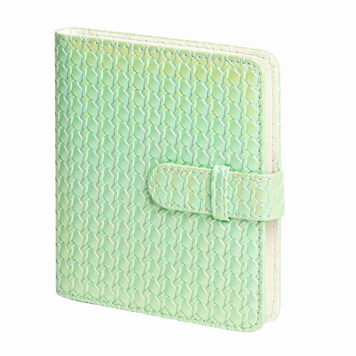 For FUJIFILM instax mini 12 Colorful Woven Leather Case Full Body Camera Bag + Photo Album with Strap (Green)