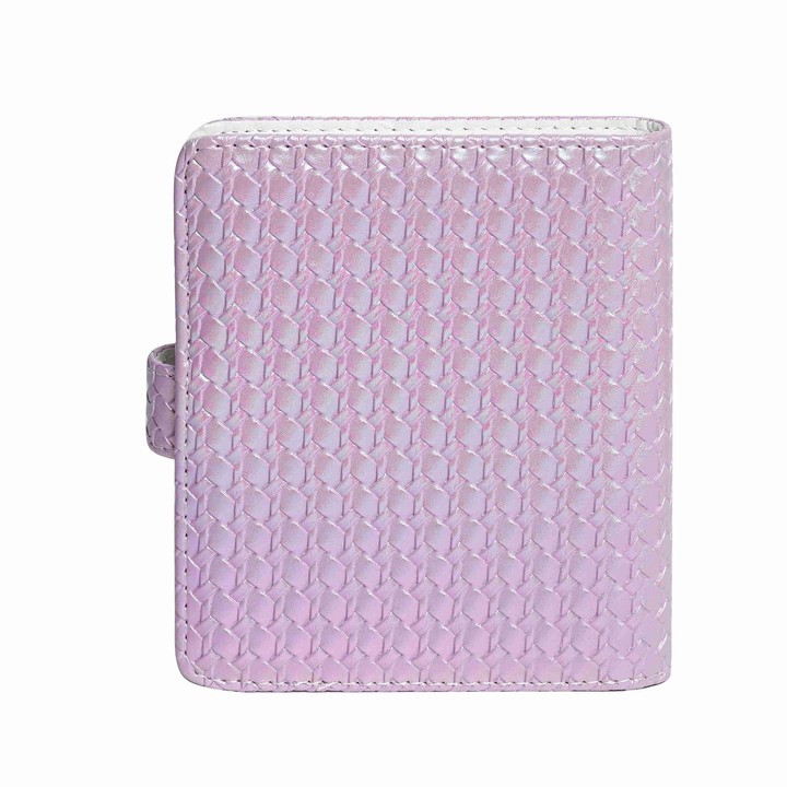 For FUJIFILM instax mini 12 Colorful Woven Leather Case Full Body Camera Bag + Photo Album with Strap (Purple)