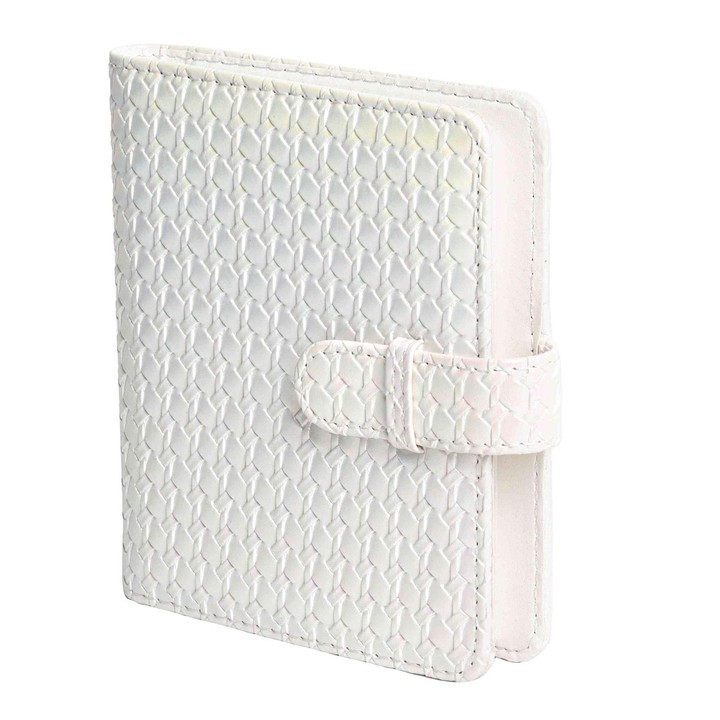 For FUJIFILM instax mini 12 Colorful Woven Leather Case Full Body Camera Bag + Photo Album with Strap (White)