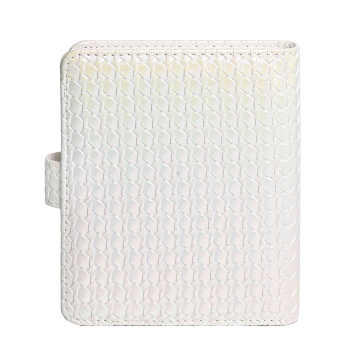 For FUJIFILM instax mini 12 Colorful Woven Leather Case Full Body Camera Bag + Photo Album with Strap (White)