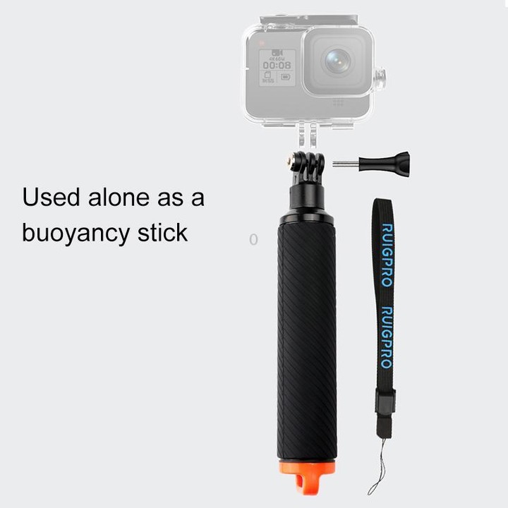 Shutter Trigger + Floating Hand Grip Diving Buoyancy Stick with Adjustable Anti-lost Strap & Screw & Wrench for GoPro HERO8 Blac