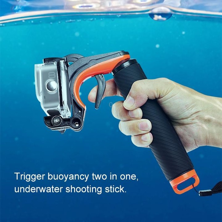 Shutter Trigger + Floating Hand Grip Diving Buoyancy Stick with Adjustable Anti-lost Strap & Screw & Wrench for GoPro HERO8 Blac