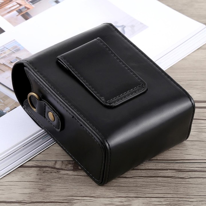 Full Body Camera Buckle Lock PU Leather Case Bag with Hand Strap & Neck Strap for Canon G7X II / G9X Mark II, Sony RX100 / M2(Bl
