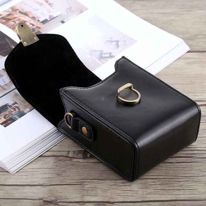 Full Body Camera Buckle Lock PU Leather Case Bag with Hand Strap & Neck Strap for Canon G7X II / G9X Mark II, Sony RX100 / M2(Bl