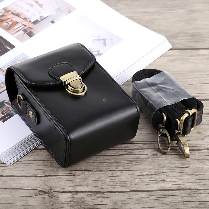 Full Body Camera Buckle Lock PU Leather Case Bag with Hand Strap & Neck Strap for Canon G7X II / G9X Mark II, Sony RX100 / M2(Bl