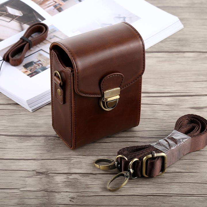 Full Body Camera Buckle Lock PU Leather Case Bag with Hand Strap & Neck Strap for Canon G7X II / G9X Mark II, Sony RX100 / M2(Co