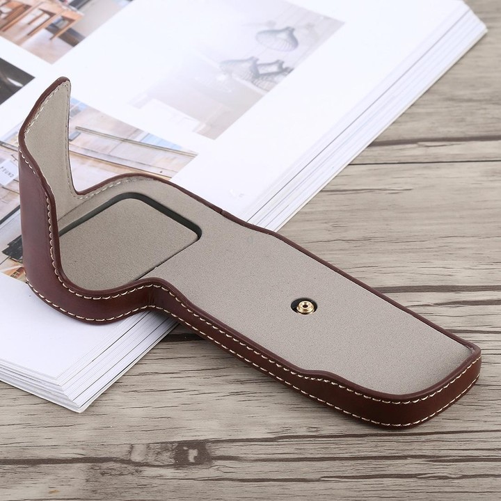 1/4 inch Thread PU Leather Camera Half Case Base for Canon EOS 5D Mark IV / 5D Mark III(Coffee)