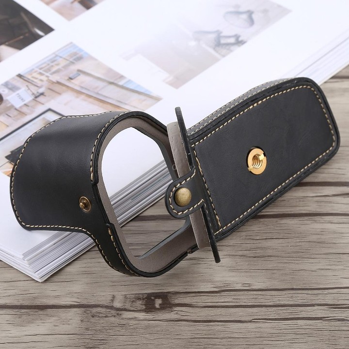 1/4 inch Thread PU Leather Camera Half Case Base for Canon EOS 6D / 6D Mark II (Black)