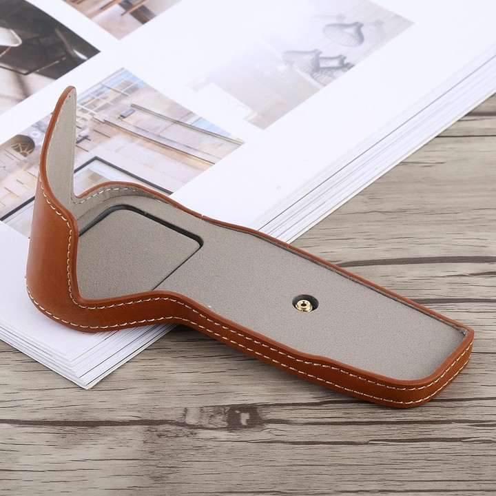1/4 inch Thread PU Leather Camera Half Case Base for Canon EOS 6D / 6D Mark II (Brown)