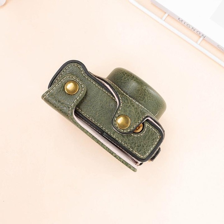 For Sony ZV-1F / ZV1M2 Full Body Camera PU Leather Case Bag with Strap (Green)