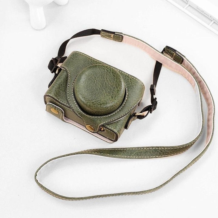 For Sony ZV-1F / ZV1M2 Full Body Camera PU Leather Case Bag with Strap (Green)